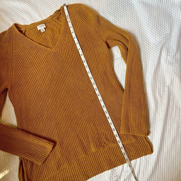 J. Crew Mustard Yellow Cotton V-Neck Tunic Sweater Women’s Sz S - Picture 7 of 8